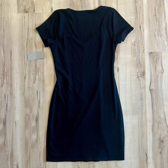GAZE Black Short Sleeve Midi Dress D11396 Medium NWT - Picture 5 of 8
